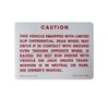 1967 - 1971 Camaro Positraction Rear End with Limited Slip Differential Trunk Jacking Caution Decal