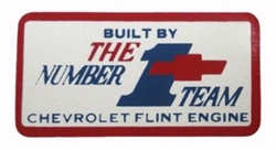 1967 - 1970 Camaro Valve Cover Decal, Small Block Built By the Number 1 Team Flint Michigan