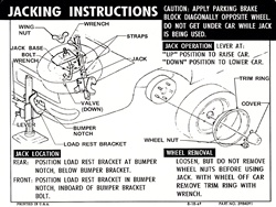 1969 Camaro Trunk Deck Lid Jacking Instruction Information Decal, SS Super Sport Wheels, 3984091