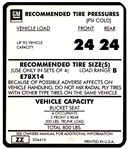 1973 Camaro Tire Pressure Decal, E78 x 14, ZZ 334410 | Camaro Central
