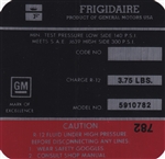 1971 Camaro Frigidaire Air Conditioning Compressor Decal, Red