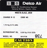 1981 - 1982 Camaro Air Conditioning Compressor Decal, Delco 5910738