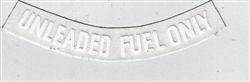 Curved Unleaded Fuel Only Decal, White