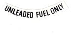 Curved Unleaded Fuel Only Decal, Black