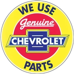 We Use Genuine Chevrolet Parts Decal, 8 Inch Diameter