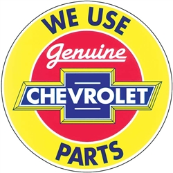 We Use Genuine Chevrolet Parts Decal, 8 Inch Diameter