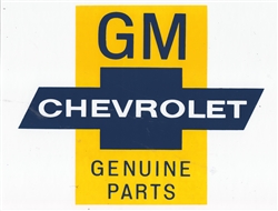 GM CHEVROLET GENUINE PARTS DECAL, 9" x 7"