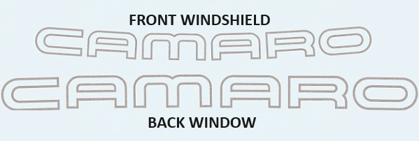 1982 - 1992 Camaro Front Windshield and Rear Window Decals Set, Pair 82 Pace Car