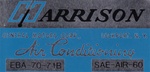 1971 Camaro Air Conditioning Evaporator Box, Harrison Decal