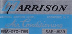 1975 Camaro Air Conditioning Evaporator Box, Harrison Decal