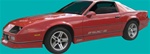 1985 - 1987 Camaro IROC-Z Decal Kit with Pre-Molded Lower Body Stripes Set, Choose Color | Camaro Central