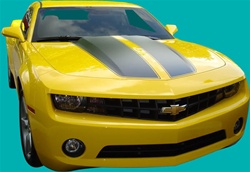 2010 - 2013 Camaro Rally Style Hood and Trunk Deck Lid Decal Stripe Set, For Cars WITHOUT Factory Rear Spoiler