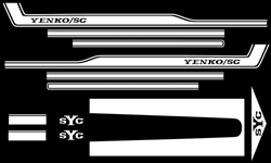 1969 YENKO Camaro Decal Stripe Set, White