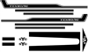 1969 YENKO Camaro Decal Stripe Set, Black