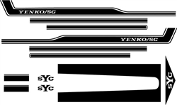 1969 YENKO Camaro Decal Stripe Set, Black