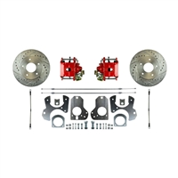 1982 - 1992 Camaro Rear Disc Brake Conversion Kit, Red Calipers Drilled & Slotted Rotors