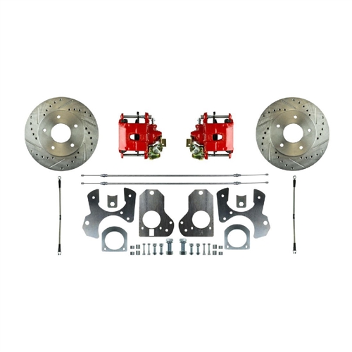 1982 - 1992 Camaro Rear Disc Brake Conversion Kit, Red Calipers Drilled & Slotted Rotors