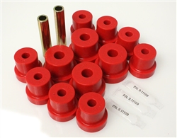 Image of 1970 - 1981 Camaro Polyurethane Leaf Spring Front Eye and Rear Shackle Bushings Set, Red