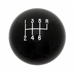 Shifter Knob Ball, Black 6 Speed, 3/8 Inch Thread, Coarse