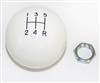White 5 Speed Shifter Knob Ball, 16 MM x 1.50 Metric Thread, 2-1/4" LARGE Diameter