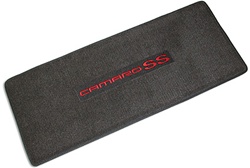 Trunk Deck Welcome Mat, CAMARO SS, Black with Red Lettering