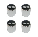 Valve Stem Cap Kits Black With Silver SS