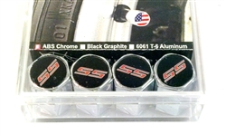 Valve Stem Cap Kits Black With Red SS