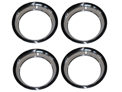 15 X 8 Chevy Rally Wheel Trim Rings, Replacement Style with Rounded Smooth Edge, Set 4