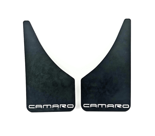 Image of a Universal Wheel Mud Flaps / Splash Guards with CAMARO Text, Pair