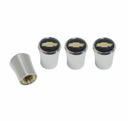 Gold Bowtie Wheel Valve Stem Caps