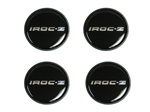 1985 - 1987 Camaro IROC-Z Wheel Center Caps, Set of 4 Black and Silver