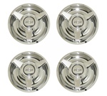 Rally Wheel Center Cap Set with Three Bar Spinners and Bowtie Logo, Premium Quality