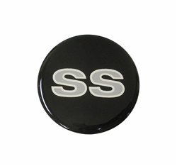 Center Cap Decal Decal, Black with Silver SS, 1 3/4 Inches, Each