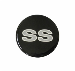 Center Cap Decal Decal, Black with Silver SS, 2 1/8 Inches, Each