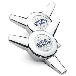 Cragar Chrome S/S Vintage Spinner Replacement Center Caps, PAIR