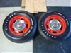 Chevy Rally Wheels with Firestone F70-15 Wide Oval Tires, Pair