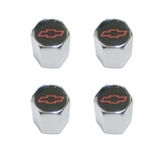 Air Valve Stem Caps with Red Bowtie, Set of 4