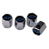 Air Valve Stem Caps with Blue Bowtie, Set of 4