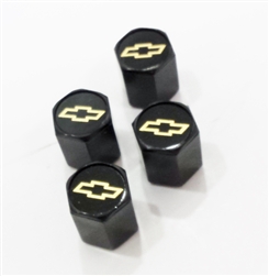 Air Valve Stem Caps with GOLD Bowtie, Set of 4