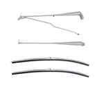1970 - 1981 Camaro Brushed Silver Windshield Wiper Arm and Blade Set, Concealed