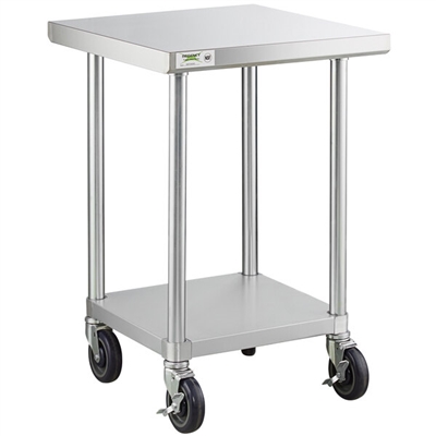 Commercial 24" x 24" SS Equipment Stand with Casters