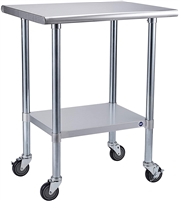 Commercial 24" x 30" SS Equipment Stand with Casters