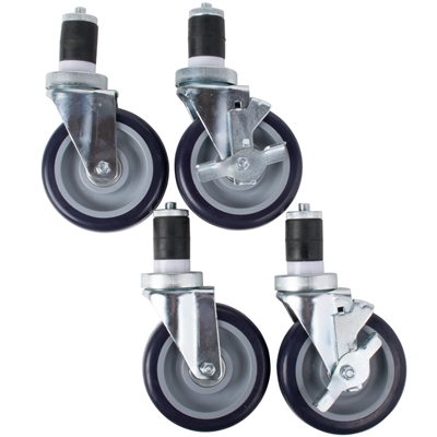 Equipment 5" SS Equipment Stand Caster Set - 4 Pieces