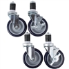 Equipment 5" SS Equipment Stand Caster Set - 4 Pieces