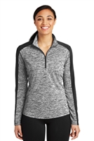 LST397 Sport-TekÂ® Ladies PosiChargeÂ® Electric Heather Colorblock 1/4-Zip Pullove