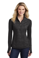 Sport-Tek Â® Ladies Sport-Wick Stretch Reflective Heather 1/2-Zip Pullover