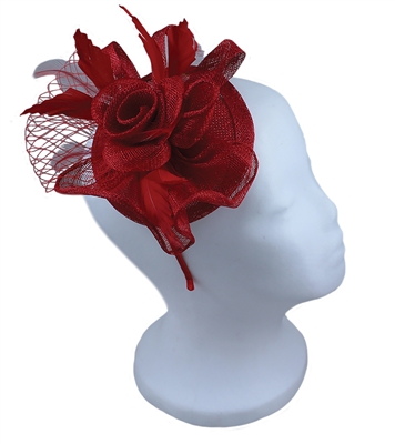 Jeanne Simmons -Rose Feather Fascinator