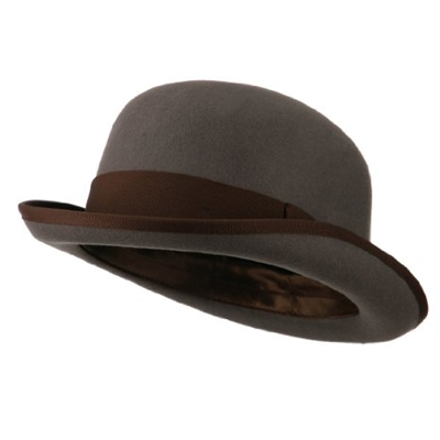 Jeanne Simmons - Men's Felt Bowler Hat with Ribbon Trim