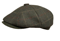 Broner- Bernie Plaid 8 Quarter Cap with Tie Lining