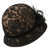 Jeanne Simmons - Brown/Black Lace Cloche
